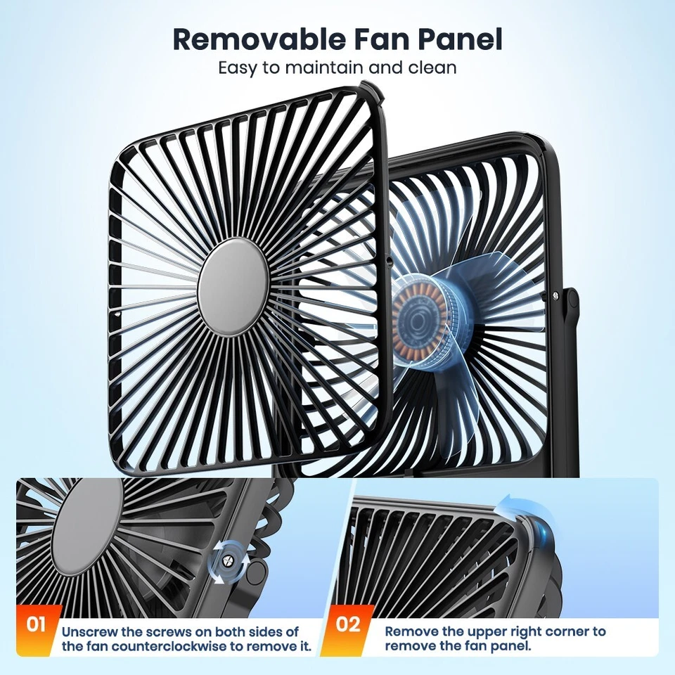 Novo ventilador de mesa portátil 2025 com bateria de 10000mAh, ventilador ultrafino 24h para viagem - Imagem 3 de 4