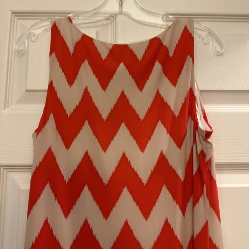 Jessica Howard ärmelloses Stretch Strick orange & beige Chevron Maxikleid Medium - Bild 5 von 6