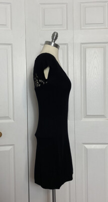 NWT Aeropostale Size Small Black Knit Dress Lace Back Short Sleeves Women's  S | eBay
