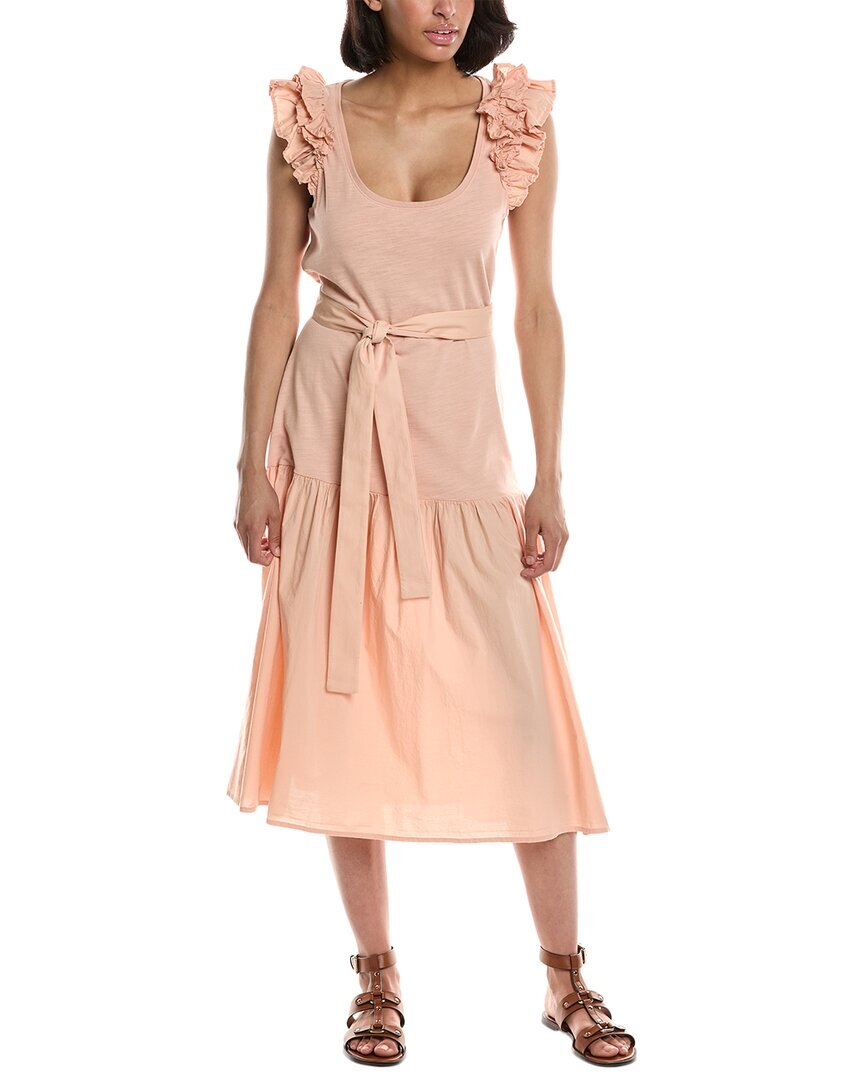 Nation Ltd Женское миди-платье Everleigh с оборками Midi Dress M
