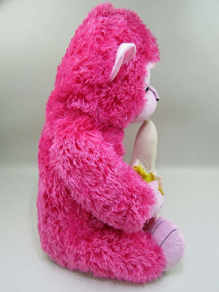 VTG 2000 Fiesta Large Pink Monkey Eating Banana Stuffed Animal Plush Tags 24" - Image 3 of 4