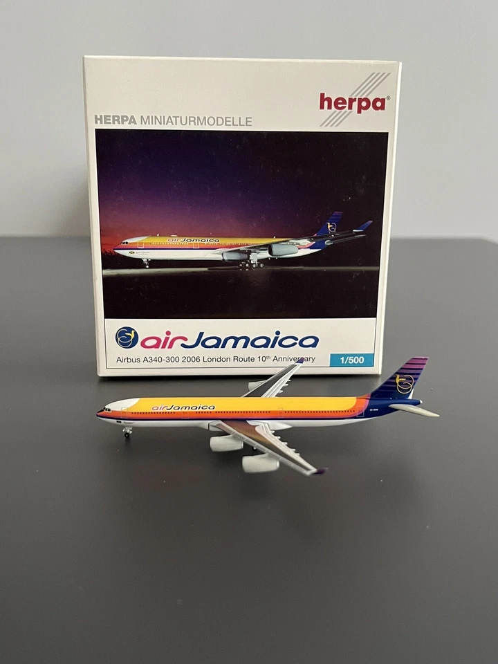 Airbus 340-300 Air Jamaica London Route Anniversary Herpa 1:500 - Immagine 2 di 4