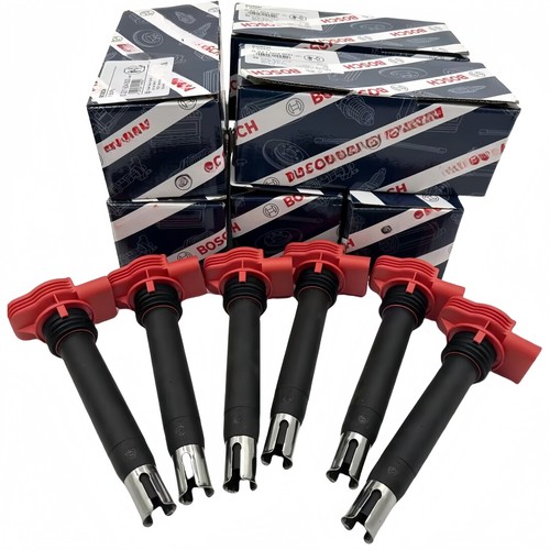 6PCS OEM Audi 3.0 3.2 FSI A4 A5 A6 Q5 Q7 Bosch Red Top Ignition Coil