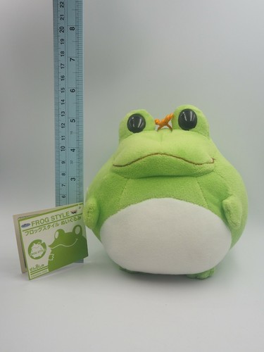 Keroppi Style Frog B1208 Green Bandai Banpresto 2003 Plush 5" Toy TAG Doll Japan - Picture 2 of 7