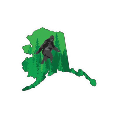 Alaska State Flag Bigfoot Sticker