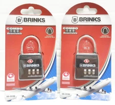 2-Brinks 165-25106 29mm Zinc Resettable Combination TSA Padlock with Cable,Black