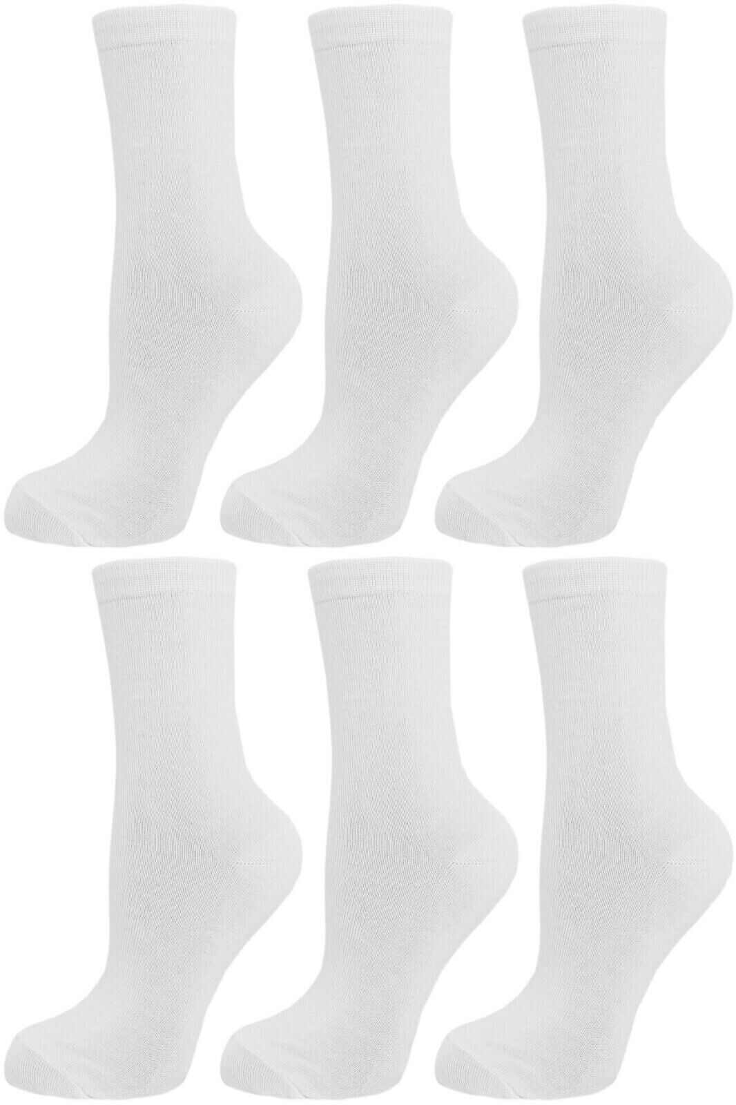 312 Pairs Women's White Crew Socks Girls Casual Sport Cotton Shoe Size