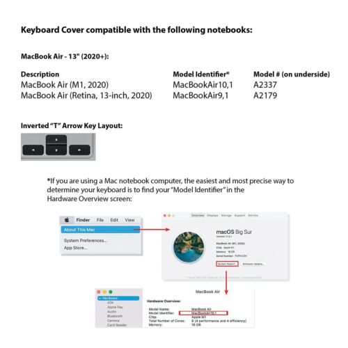 Keyboard Cover for MacBook Air w/Magic Keyboard - 13" (2020+) - ISO (Japanese) - Picture 2 of 2