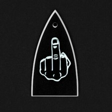 GUITAR TRUSS ROD COVER - Engraved Etched - Fits ESP LTD - MIDDLE FINGER FU
