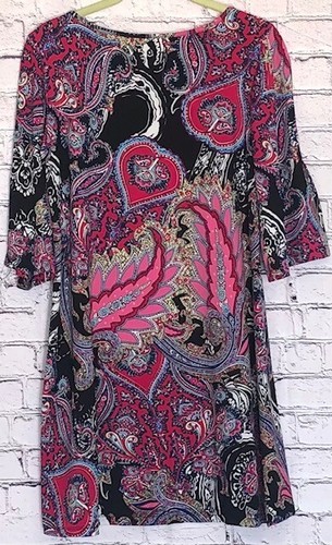 STEVEN EDWARDS Women's Tunic Pullover Large Multicolor Slit Sleeves 3/4 Lgth EUC - Picture 4 of 7
