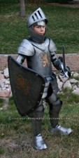 Kids Medieval Steel Knight Armor Suit  Children Full Body Costume for Halloween