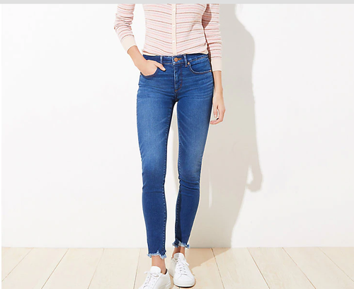 Loft Chewed Hem Slim Pocket Skinny Crop 