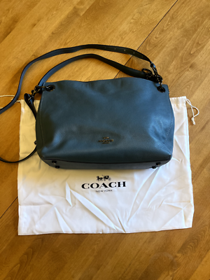 COACH クラークソン ホーボー 紺 24947 2way ショルダーバッグ Coach Clarkson Hobo Bag Blue Leather Style 24947 - Authentic w