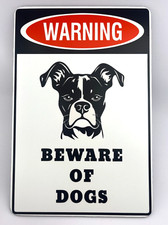 WARNING BEWARE OF DOG / Funny / Informative / ALUMINUM Sign Wall Door 8" x 12"
