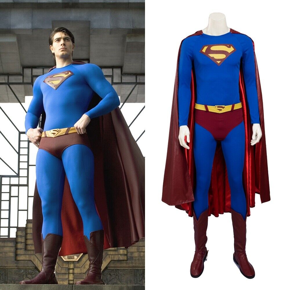 Superman Returns Costume Cosplay Suit Clark Kent Ver1 Handmade