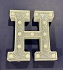 15 LED ~ 8.5"x9" Silver Glitter Marquee Letter H Lighted Sign Alphabet ~ New!