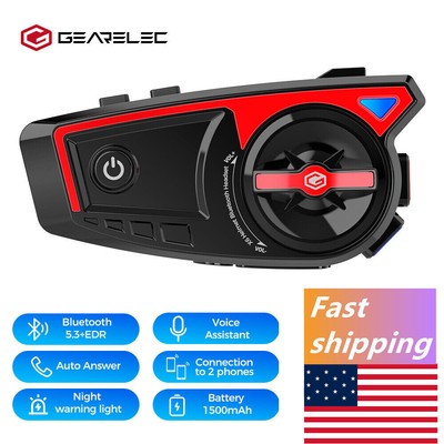 Bluetooth Motorcycle Helmet Headsets Auto Answer Night Warn Earphones Headphones