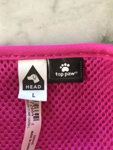 Top Paw KOMFORT WEICHES NETZ Haustier Weste HUND Geschirr PINK GEBLÜMT Größe Large 28-34 Zoll - Bild 3 von 3