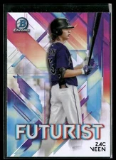 Zac Veen 2021 Bowman Chrome Baseball #FUT-ZV Chrome Futurist Refractor Rockies