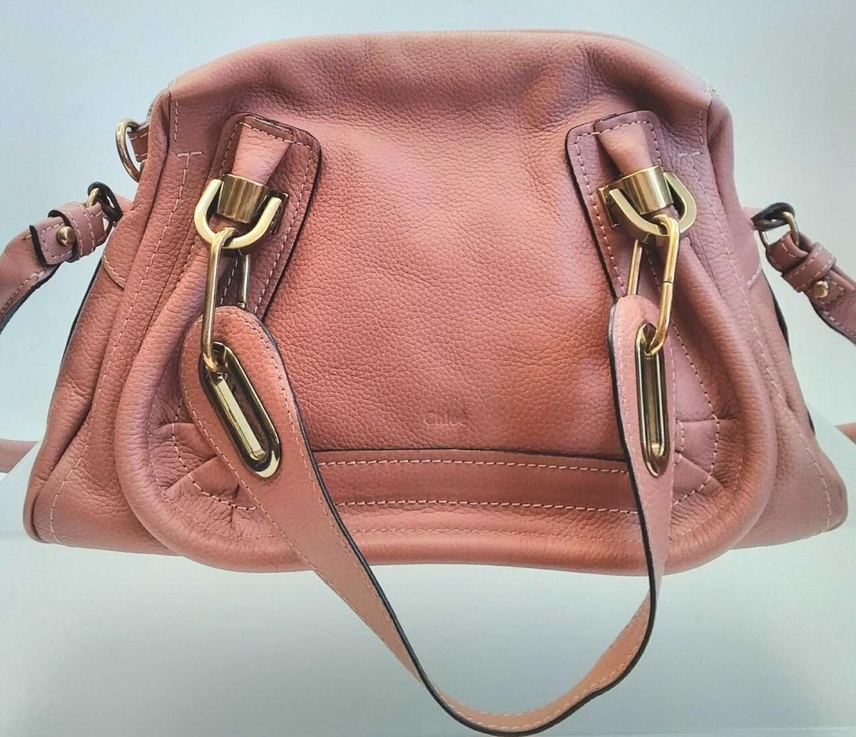 Chloe Paraty Women's 2way Handbag Shoulder Bag Leather Pink