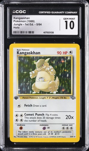 Kangaskhan (1st Edition) graded CGC 10 for sale on eBay