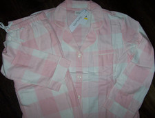 NWT BedHead PINK/CREAM CHECK 100 Cotton Flannel Pajama Set Women M CHECKING IN