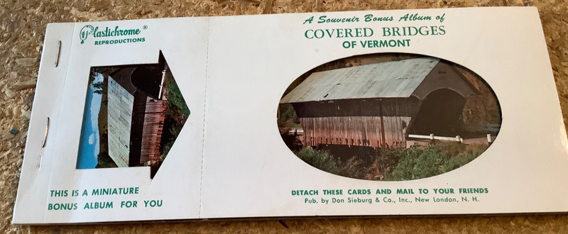 A Souvenir Bonus Album of Covered Bridges of Vermont, 8 postcards + minis