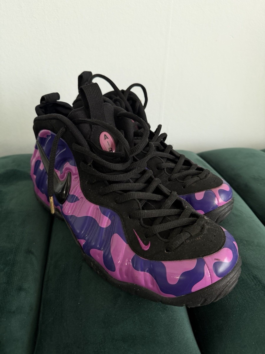 Nike Air Foamposite Pro Purple Camo Black 624041-012 Men's Size US