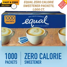 Equal Zero Calorie Sweetener Packets, 1,000 ct. Alternative to stevia sweeteners