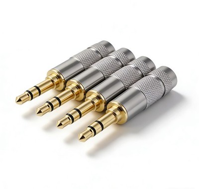 RHINORO 4 Stück Qualität 3,5 mm 3-polig Klinkenstecker Löt Lötverbinder... 