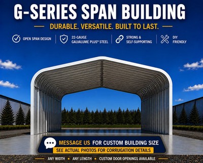 30x30x15 DuroSPAN Off Grid Steel Building Home Shop DIY Open Ends Factory Direct