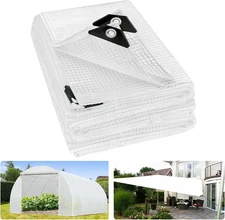 16 Mil Heavy Duty Clear Greenhouse Tarp, 10x20FT Waterproof Clear