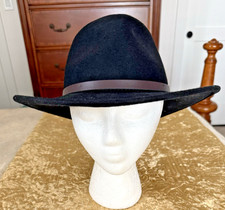 Scala Classico Crushable Wool Felt Large Black Hat by Dorfman Pacific Company