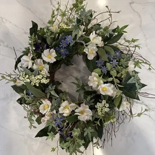 Handmade Silk Flower Wreath 18”