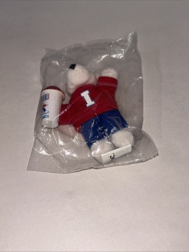 2000 Icee Promo Item 3" PLUSH ICEE BEAR w CUP in Sealed Bag