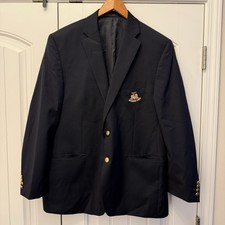 VINTAGE Lauren Ralph Lauren Navy 70 Wool Sport Coat Blazer Size 44R