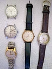 VINTAGE MEN'S WATCHES  JEAN CARDOT GIRARD PERREGAUX CROTON TIMEX FOUR QUEENS