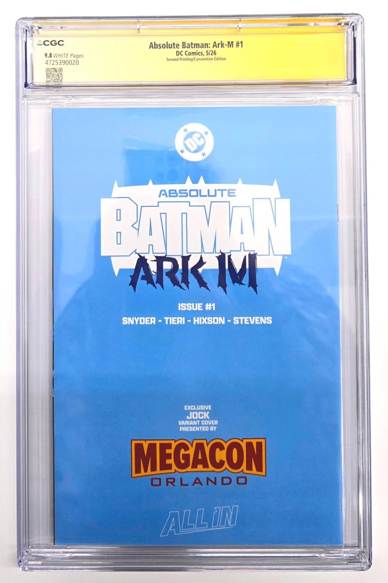 ABSOLUTE BATMAN ARK-M #1, CGC 9.8, 2X SIGNED BY FRANK TIERI/SCOTT