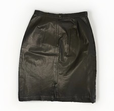 Vintage GINO DI GIORGIO Black Leather Skirt Women s 11/12 Moto Goth 1980 s