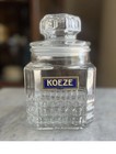 KOEZE'S APOTHECARY CANISTER STORAGE JAR W ORIGINAL LABEL VINTAGE LID SEALS — photo 1