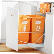 35 Qt Double Pullout Trash Can with Soft-Close Slides, Double with dual setup