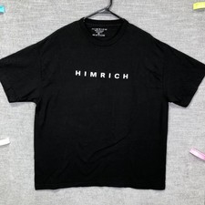 HIMRICH Shirt Mens XL Black Made In America Logo Graphic Cotton Tee Top