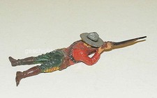 Wildwest-Mann, liegend, mit Gewehr schie&szlig;end, Elastolin, um 1935 !!!