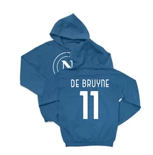 De Bruyne 11 Tribute - Napoli Inspired Jersey-Style Unisex Hooded Sweatshirt