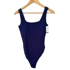 Gap Body Navy Blue Ribbed Thong One Piece Bodysuit Women’s Size Medium NWT 