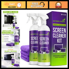 Streak-Free Screen Cleaner Spray 2 Pack - 16oz for TV, Laptop, Car Devices - S