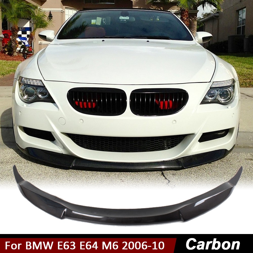 For BMW E63 E64 M6 2-Door 2006-2010 Real Carbon Front Bumper Lip Chin Spoiler