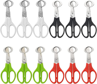 12Pack Stainless Steel Quail Egg Cutter - Scissors for Pigeon Eggs, Opener, Crac