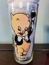 VINTAGE PORKY PIG LOONEY TUNES WARNER BROS PEPSI COLLECTOR SERIES 1973 GLASS