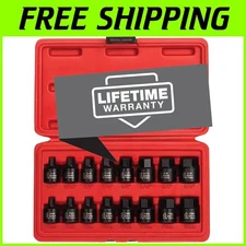 Durable 3/8-Inch Drive Hex Driver Set with Heavy-Duty Storage Case, 16 Pieces